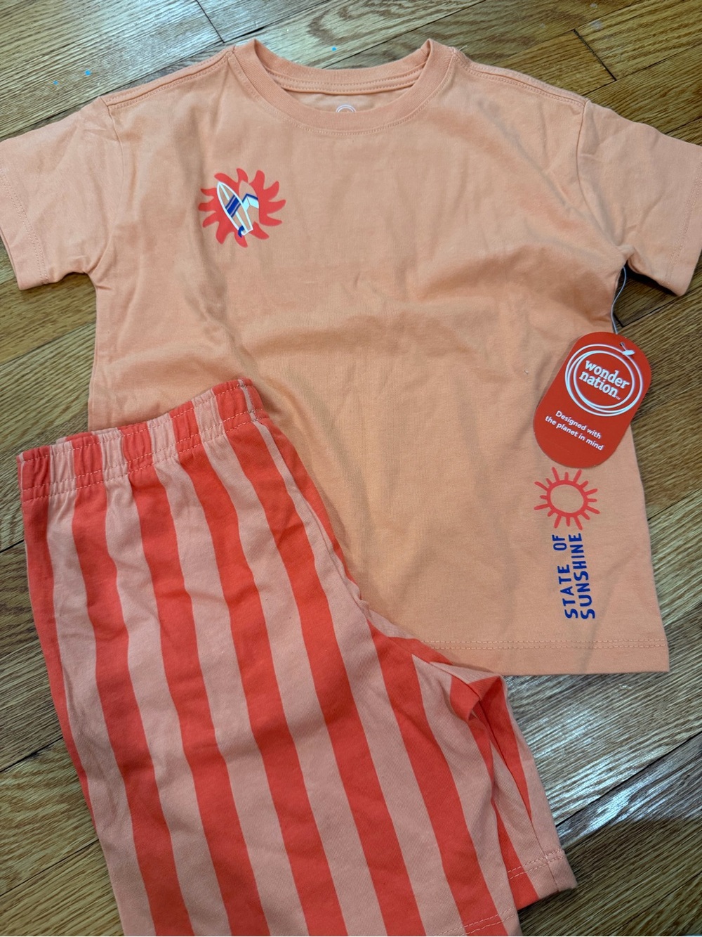 Toddler Boy Orange Summer Short Set Brand New With Tags 5T